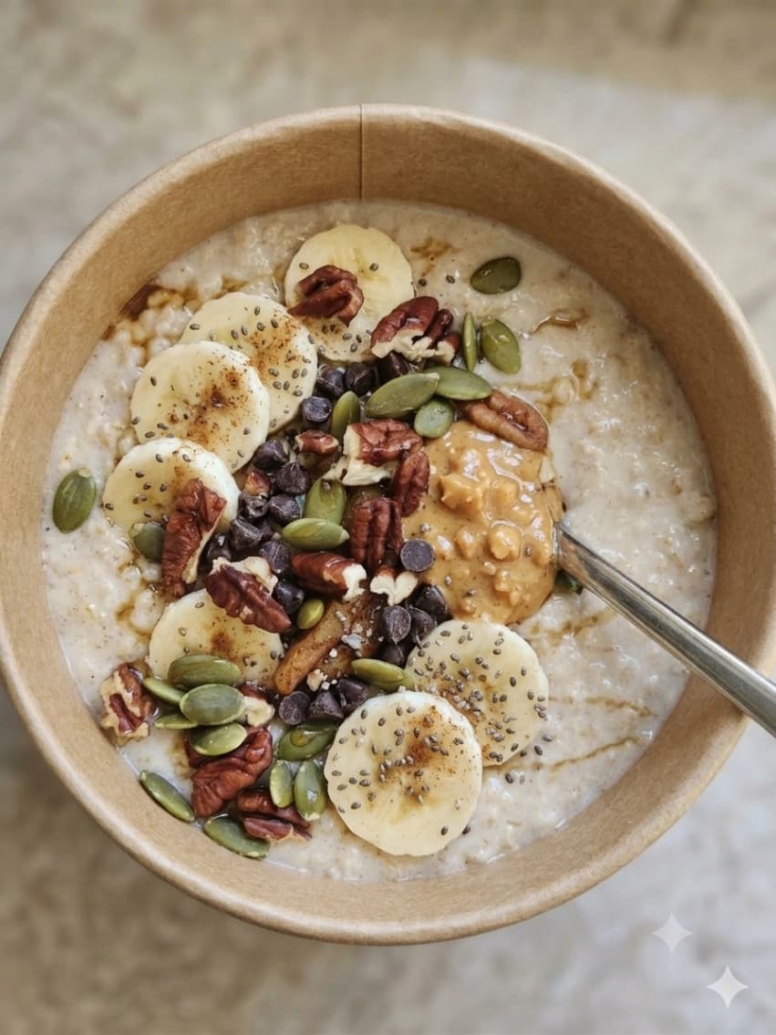 Nutty Choc-Banana Oats